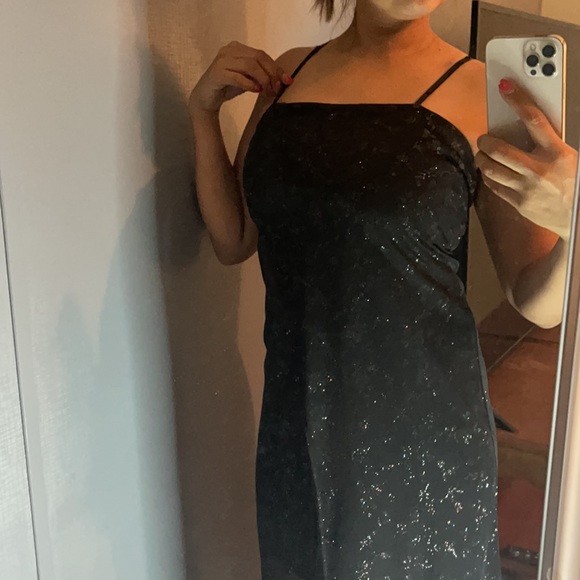 High Low Black Sparkle Dress - Picture 4 of 4